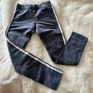 Hanna Andersson Navy Leggings with White Stripes